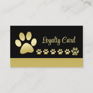 Carte De Fidélité Paw chien brillant or sur le service de grossissem