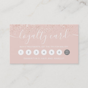 Carte De Fidélité Peignoirs rose or parties scintillant rose pastel