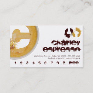Carte de fidélité perforée Café enseigne monogramm