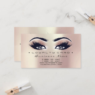 Carte De Fidélité Perle de maquillage d'or de mèche de salon de