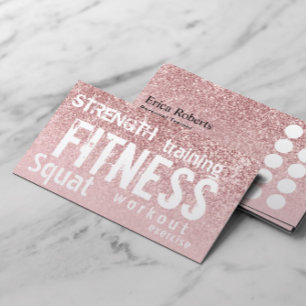 Carte De Fidélité Personal Trainer Rose Gold Parties scintillant Fit