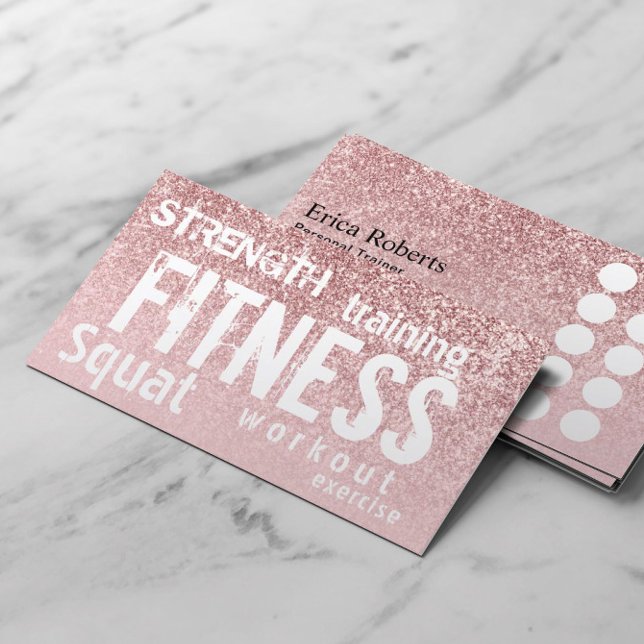 Carte De Fidélité Personal Trainer Rose Gold Parties scintillant Fit (Créateur téléchargé)
