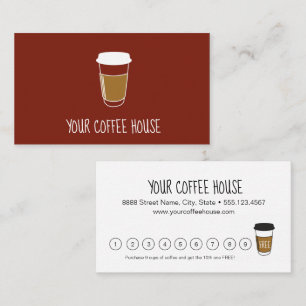 Carte De Fidélité Personnalisation Simple Burnt Orange Café Maison l