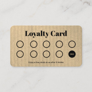 Carte de fidélité personnalisée - Papier Kraft sim