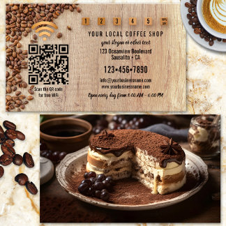 Carte de fidélité Photo QR Code WiFi Café
