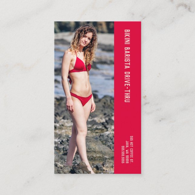 Carte De Fidélité Photo Tidepool Bikini Barista Double Number Coffee (Devant)