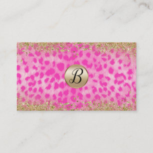 Carte de fidélité Pink Leopard Cheetah Gold Glitte