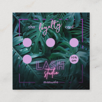 Carte De Fidélité Pink Neon Tropical Lashes Business