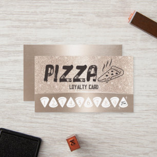 Carte De Fidélité Pizza Pasta Restaurant Modern Gold Loyalty Punch
