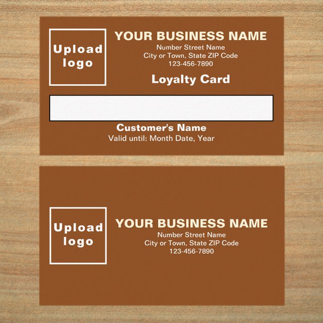 Carte de fidélité plat Brown affaires (Front and back sides of brown loyalty card. Loyalty card for your loyal customers.)