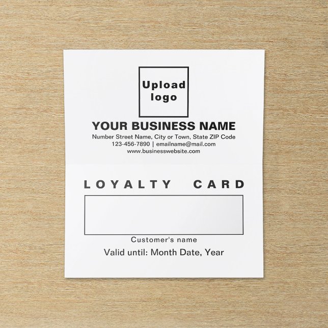 Carte de fidélité pliée blanc affaires (Business white folded loyalty card.)
