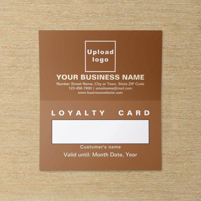 Carte de fidélité pliée Brown affaires (Business brown folded loyalty card.)