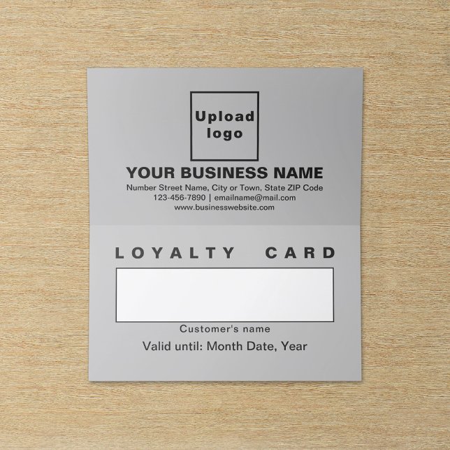 Carte de fidélité pliée gris affaires (Business gray folded loyalty card.)