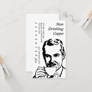 Carte De Fidélité Potable principal tasse de thé de matin de schém