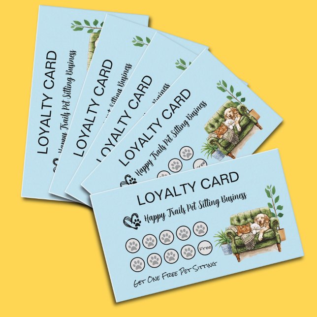 Carte de fidélité pour les animaux de compagnie et (Pet Care Business Loyalty cards)