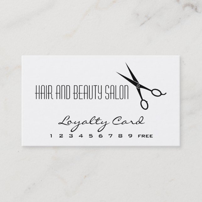 Carte de fidélité pour salon de beauté et de coiff (Devant)