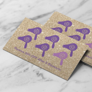 Carte De Fidélité Pourpre de barre de brushing de salon de coiffure