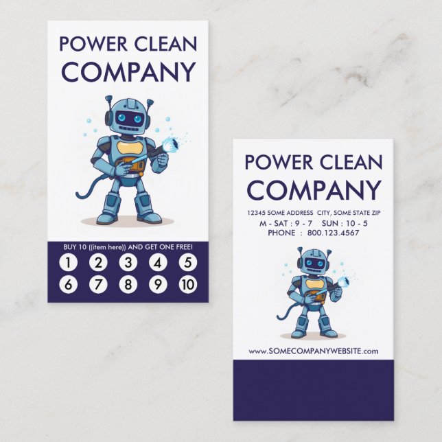 Carte de fidélité Power Clean Punch (Devant / Derrière)