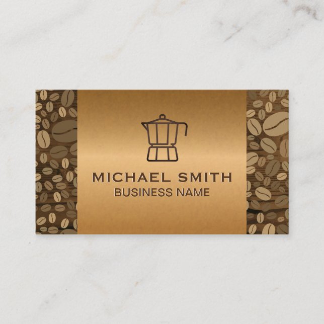 Carte De Fidélité Presse française | Grain de bois | Haricots à café (Devant)