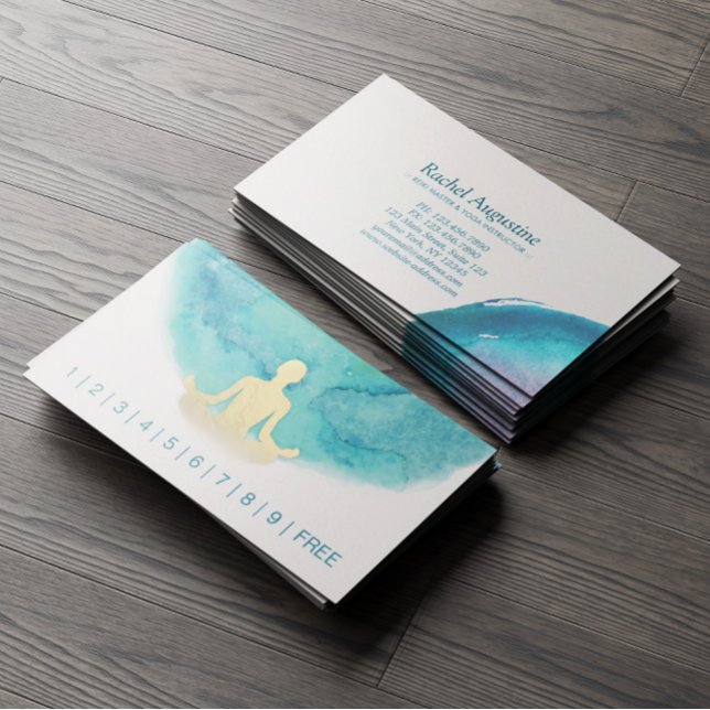 Carte de fidélité professeur de YOGA aquarelle sar (Créateur téléchargé)