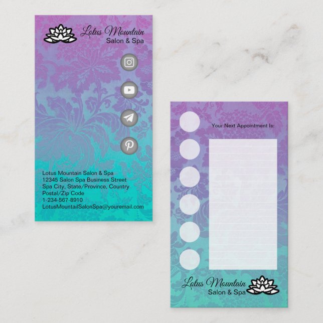 Carte de fidélité professionnelle personnalisable (Devant / Derrière)