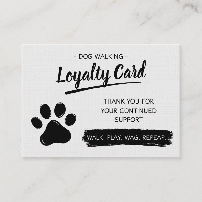 Carte De Fidélité Promenade de chiens et garde d'animaux  (Devant)