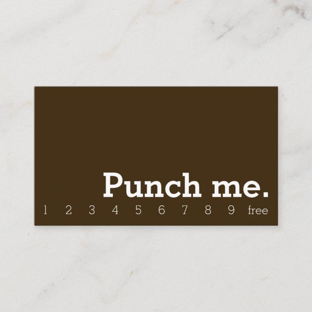 Carte De Fidélité Punch Me Simple Dark Loyalty Coffee Punch-Card (Devant)