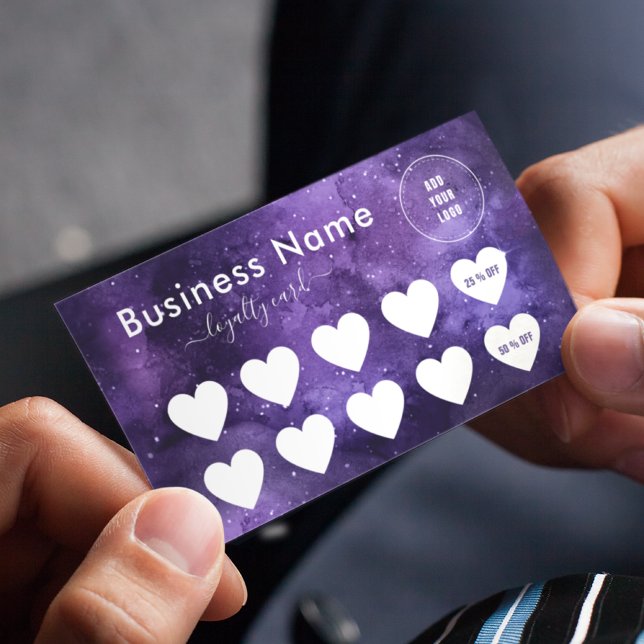 Carte De Fidélité Purple Night Sky Cosmy Galaxy Social Media Logo L (Créateur téléchargé)