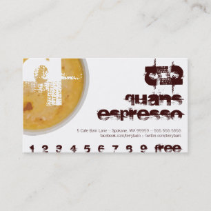 Carte De Fidélité Q - Lettre initiale Coupe de café en mousse Loyal