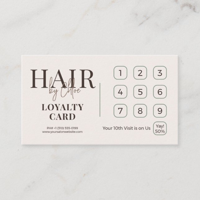 Carte de Fidélité QR Chic Tendance Espresso Matcha (Devant)
