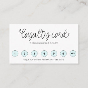 Carte De Fidélité *~* QR LOGO Merci récompense Coeurs 