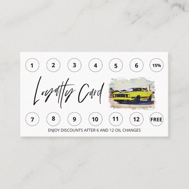 Carte De Fidélité *~* QR Lube Lavage de voiture - LOGO Auto Merci Re (Devant)