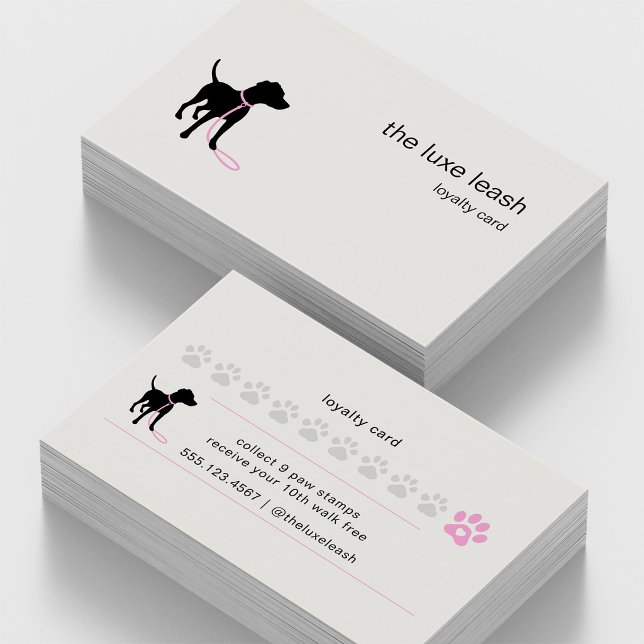 Carte De Fidélité Récompense pour Promeneur de Chiens Silhouette Mod (Créateur téléchargé)