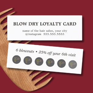 Carte De Fidélité Récompenses de salon de coiffure Minimalist Blowou