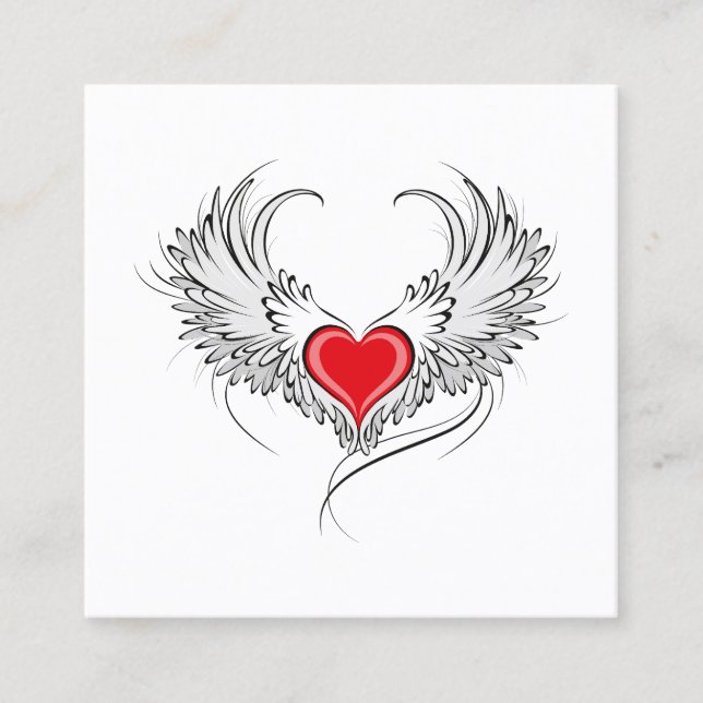 Carte De Fidélité Red Angel Coeur avec ailes (Devant)