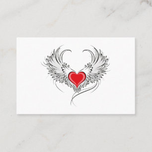 Carte De Fidélité Red Angel Coeur avec ailes