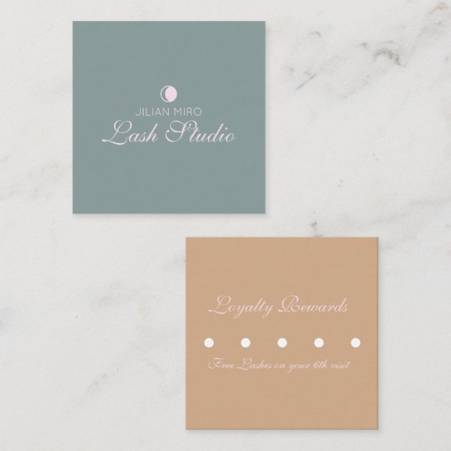 Carte De Fidélité Rendez-vous de Studio de Cils de Beauté Salon Mode (Devant / Derrière)