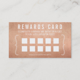 Carte De Fidélité REWARD PUNCH CARD or rose simple minimaliste tenda