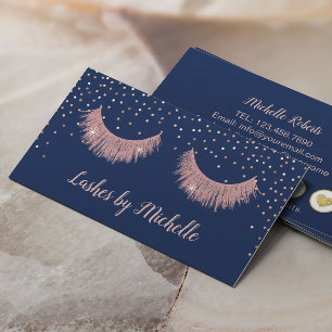 Carte De Fidélité Rose de maquillage Lashes Gold & Navy Loyalty