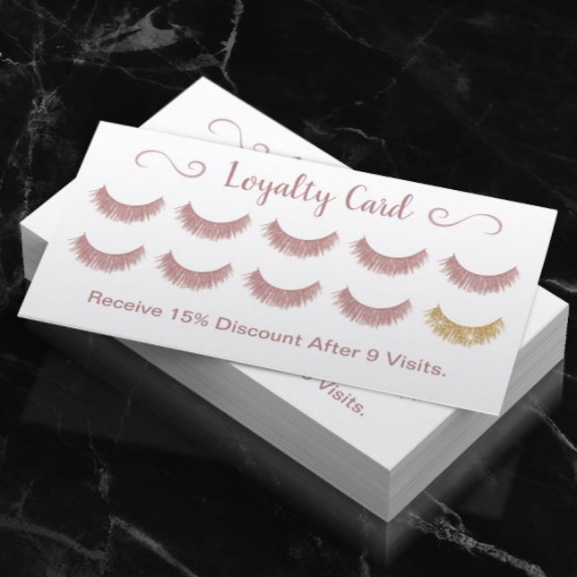 Carte de fidélité | Rose Gold Eyelashes Lash Bar m (Créateur téléchargé)