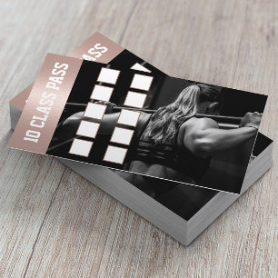 Carte de Fidélité Rose Gold Fitness Girl 10 Cours