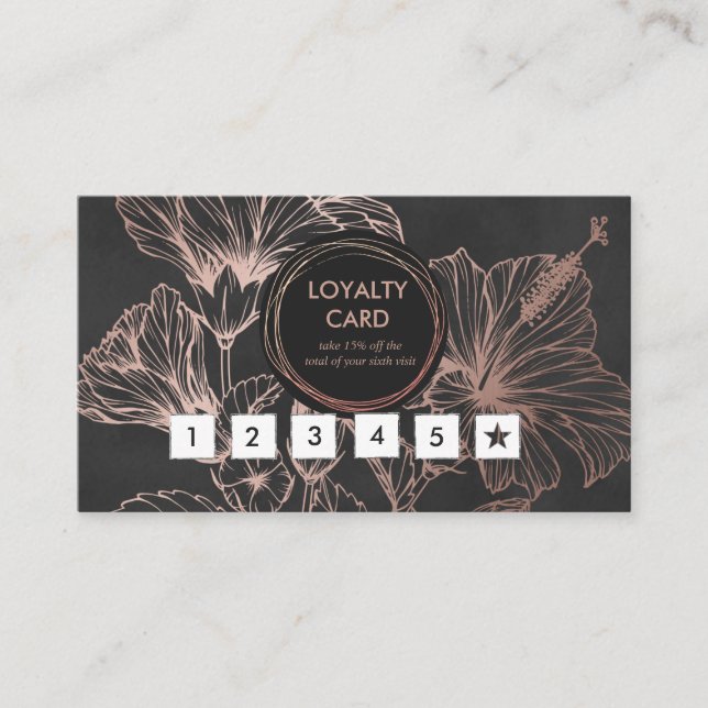 Carte de fidélité Rose or or (Devant)