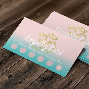 Carte De Fidélité Rose Teal de symbole de l'OM d'instructeur de yoga