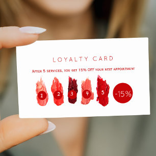 Carte De Fidélité Rouby rouge rouge à lèvres swatts salon de beauté