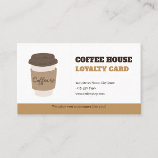 Carte De Fidélité Rustic Brown Minimalist Coffee Loyalty Card Templa