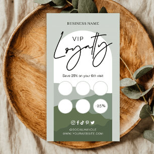 Carte De Fidélité Sage Green Boho Arch Logo Maquillage Artiste Beaut