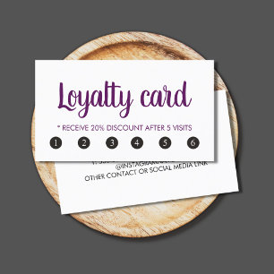 Carte De Fidélité Salon de beauté blanc pourpre élégant simple