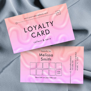 Carte De Fidélité Salon de Beauté Féminin Rose Néon Tendance Maquill