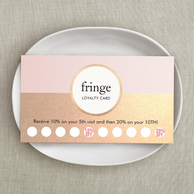 Carte De Fidélité Salon de beauté Gold PINK 10 Punch Loyauté (Créateur téléchargé)