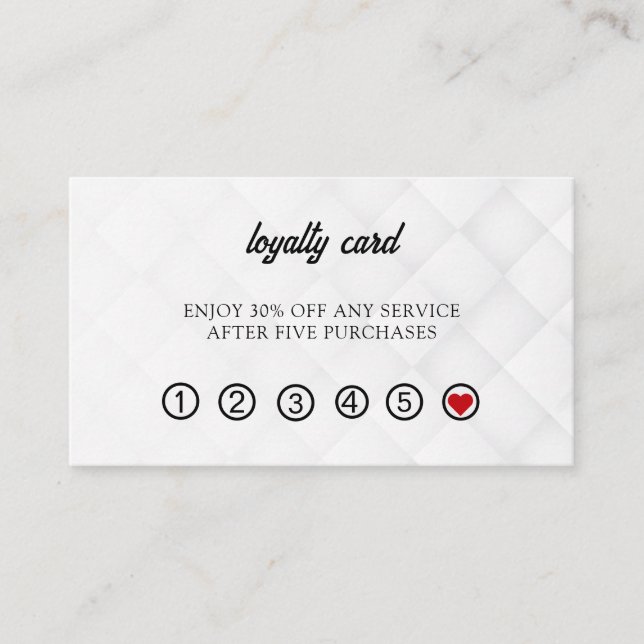 Carte de Fidélité Salon de Beauté Simple Élégant (Devant)